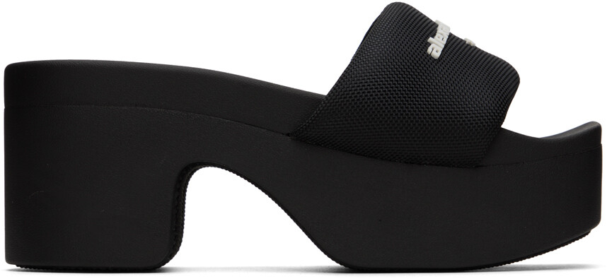 

Черные шлепанцы на платформе Alexander Wang