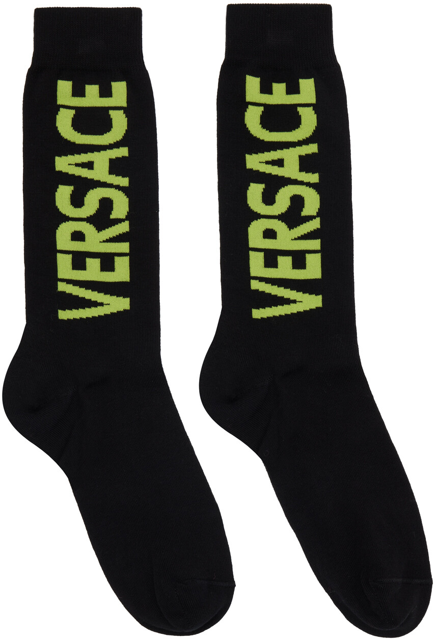 

Черные носки с логотипом Versace