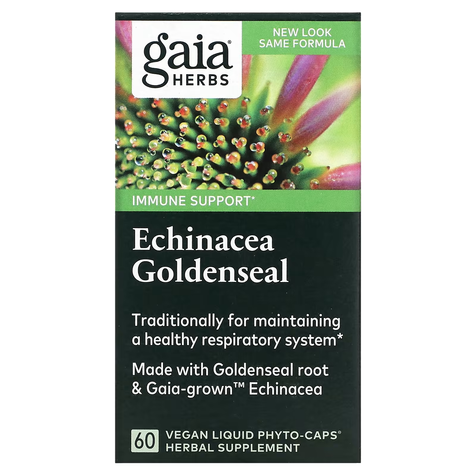 Эхинацея и Желтокорень Gaia Herbs, 60 веганских капсул