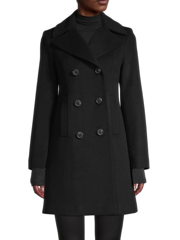

Двубортное шерстяное пальто Fleurette Black