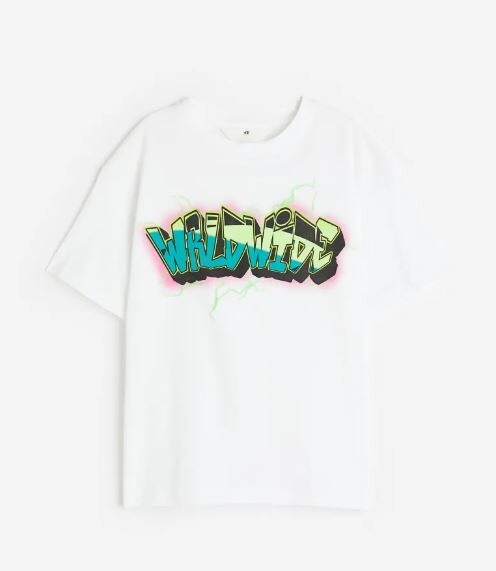 

Футболка с принтом по всему миру H&M Wrldwide Printed Jersey, белый