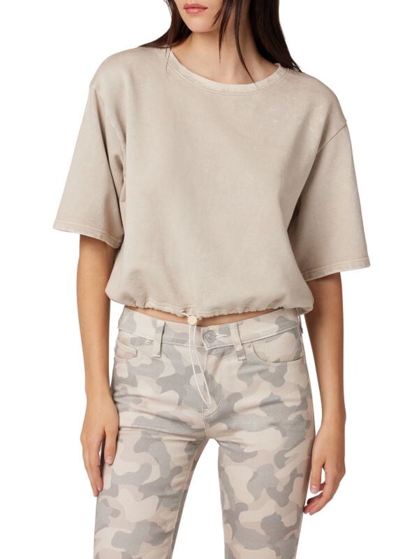 

Толстовка Hudson с короткими рукавами и завязками на кромке, beige