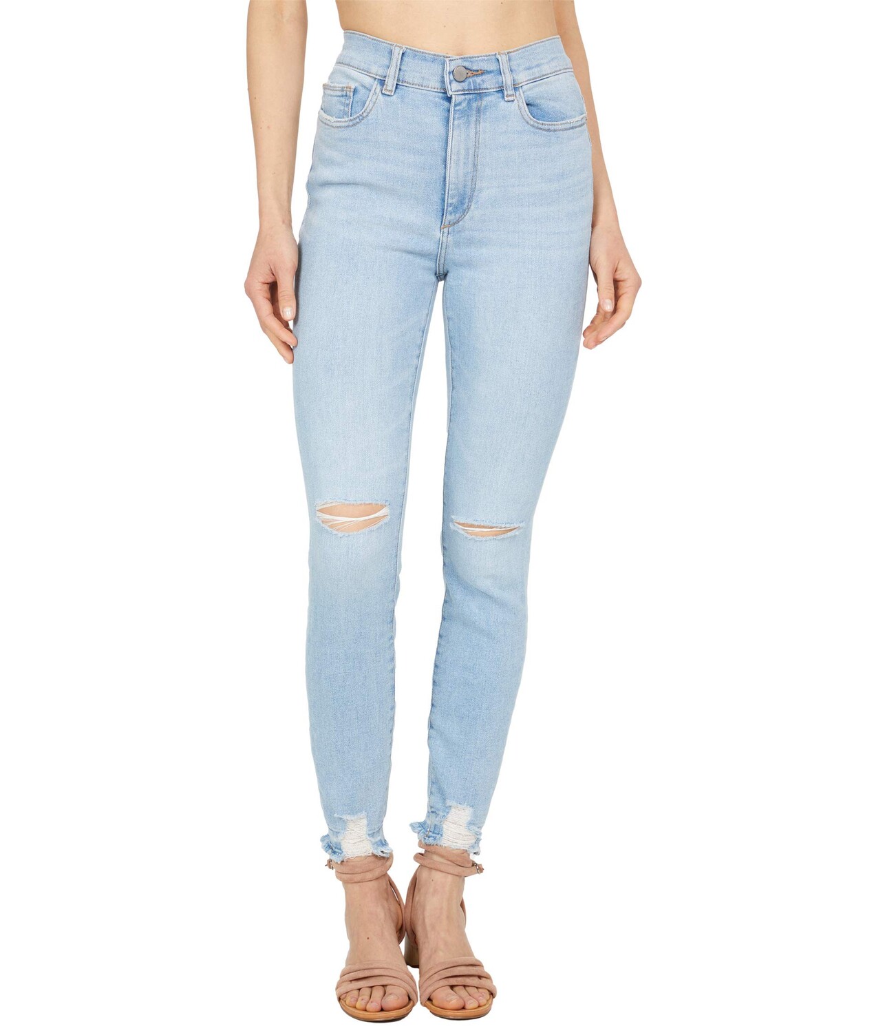 

Джинсы DL1961, Farrow Skinny in Baby Blue Distressed