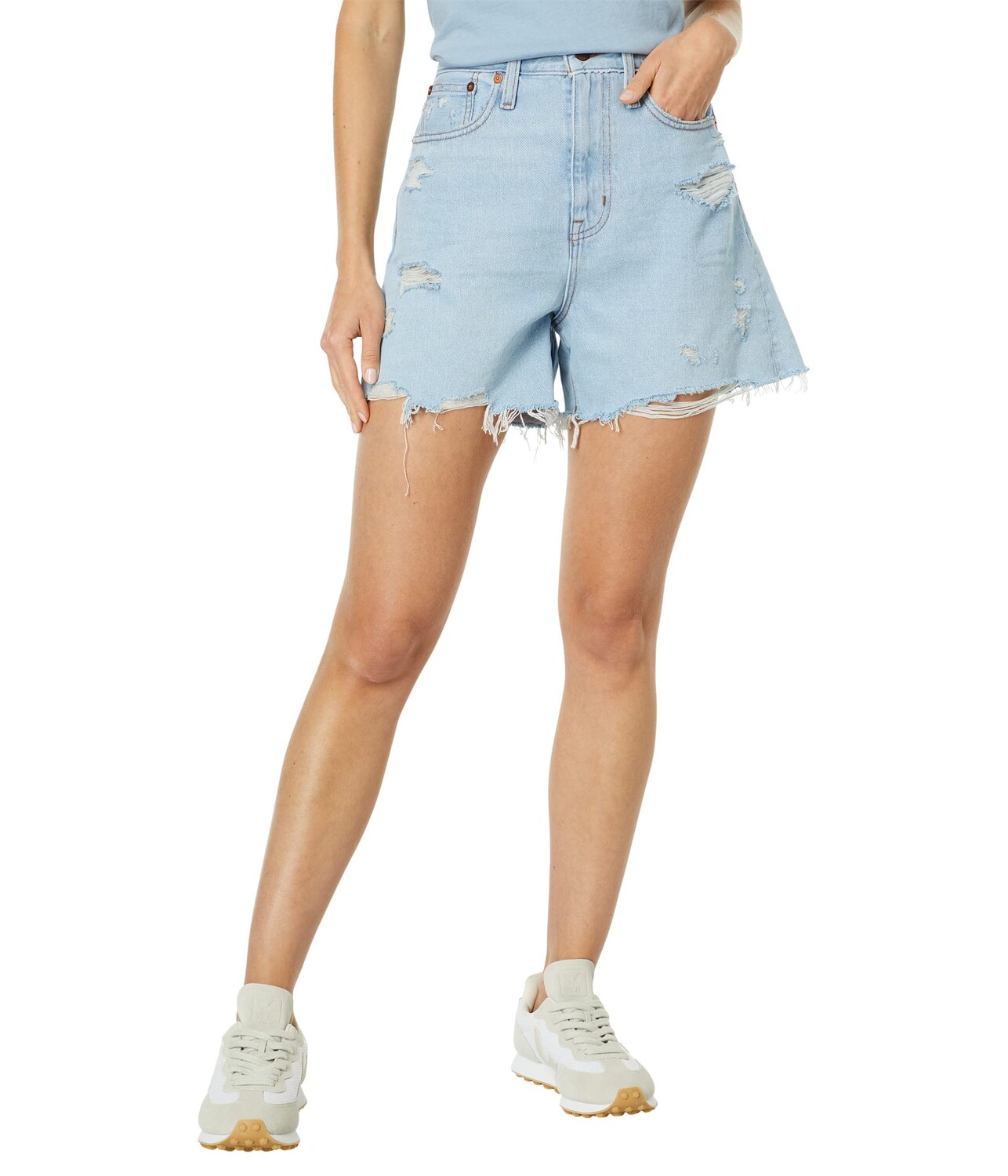 

Шорты Madewell, The Curvy Momjean Short in Flintwood Wash