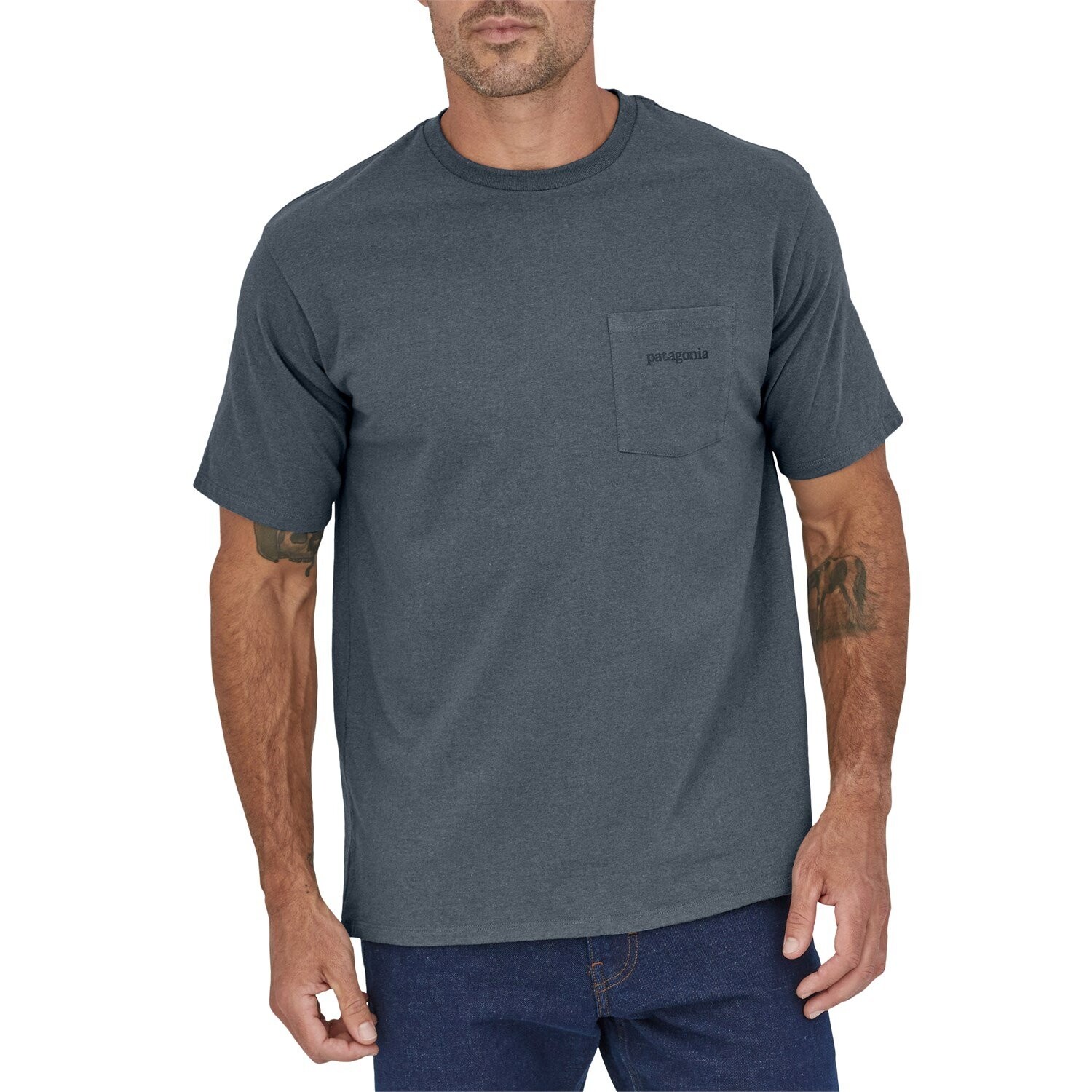 

Футболка Patagonia Line с логотипом Ridge Pocket Responsibili, серый