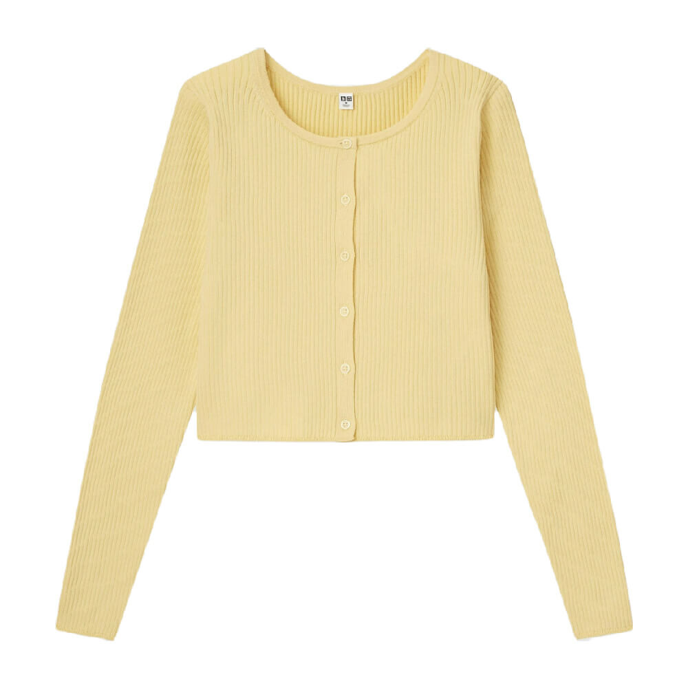 

Кардиган Uniqlo Supima Cotton Cropped, желтый