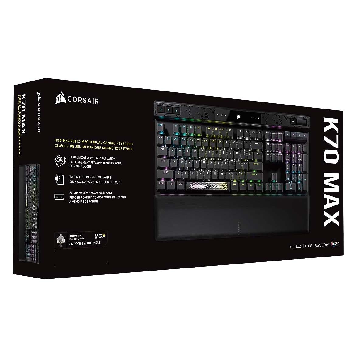 Игровая клавиатура Corsair K70 Max, Corsair MGX, черный, английская  раскладка – купить из-за границы через сервис «CDEK.Shopping»