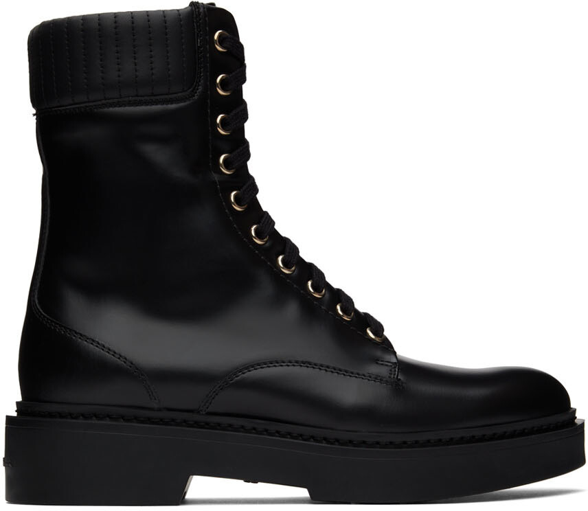 

Черные фетровые сапоги Santoni