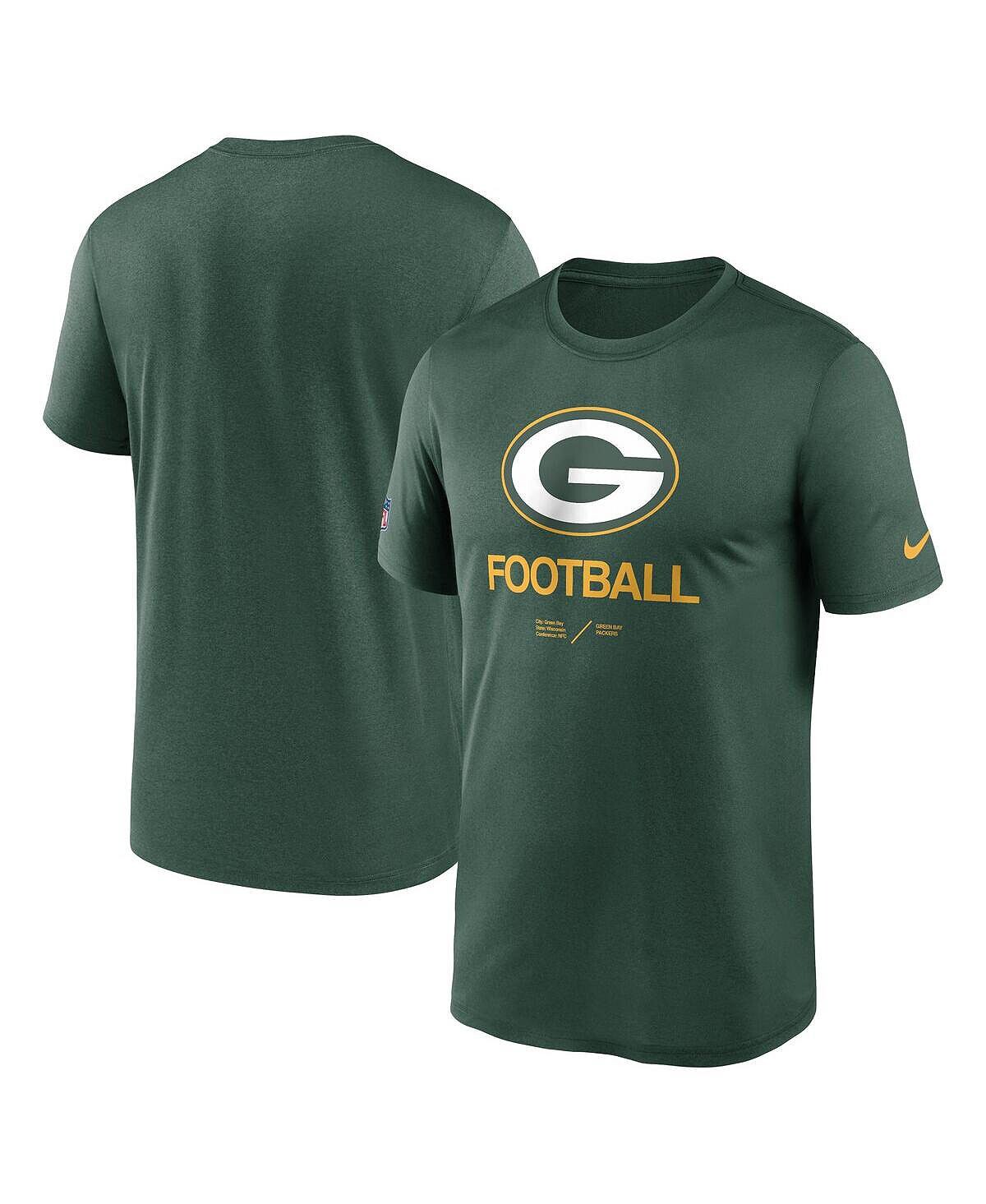 

Мужская футболка green green bay packers infographic performance Nike, зеленый