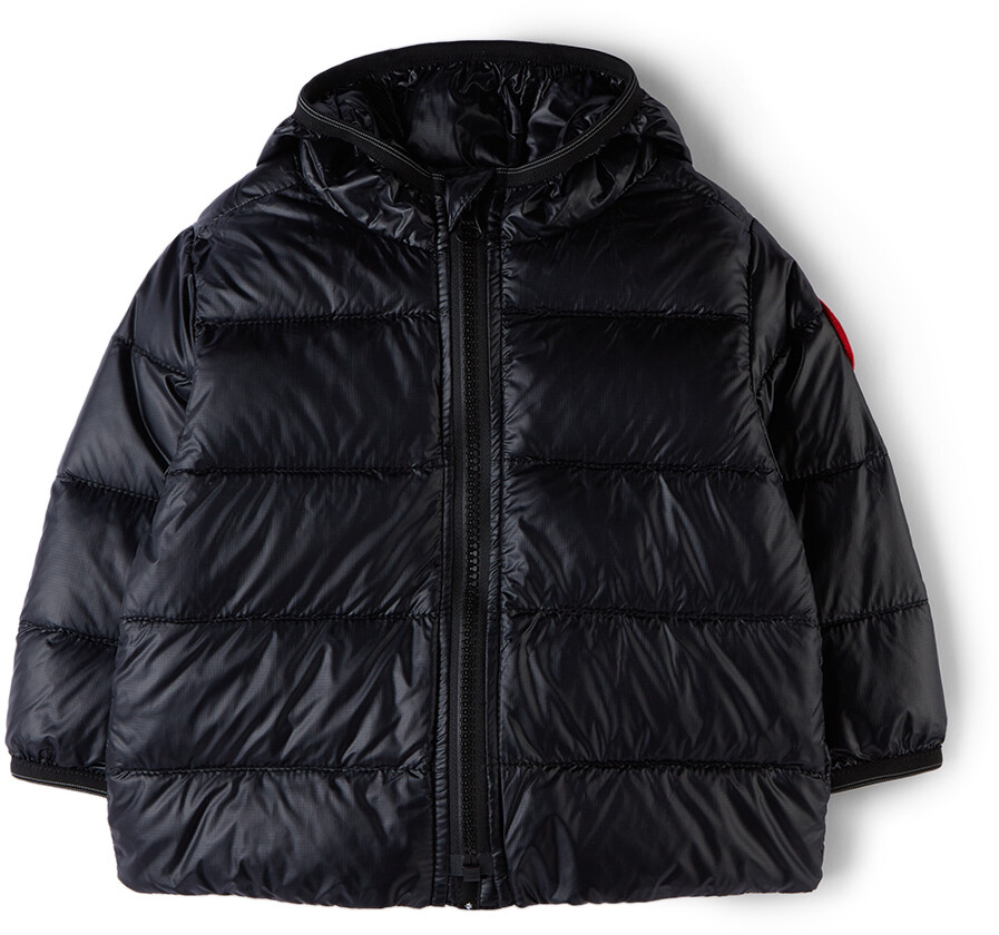 

Черная пуховая куртка с капюшоном Baby Crofton Canada Goose Kids