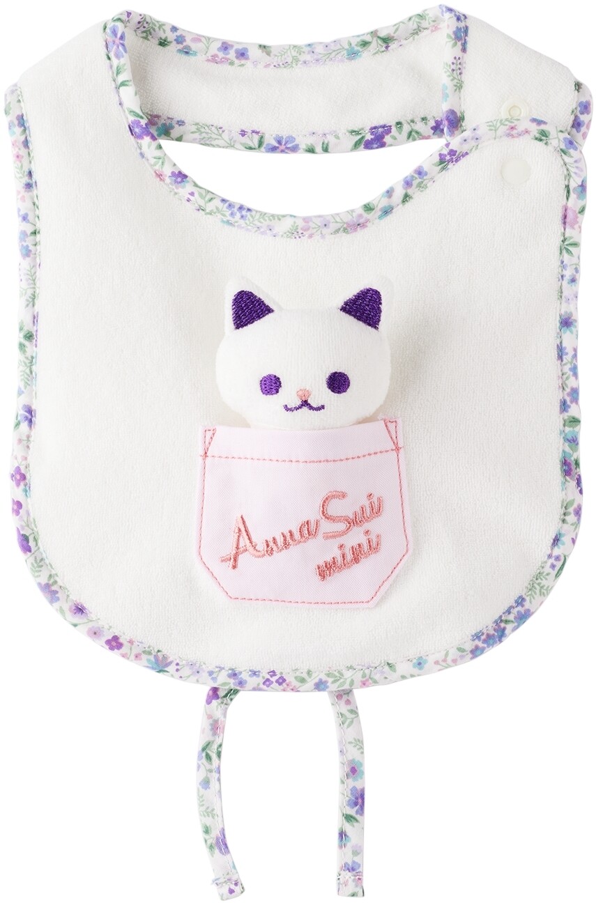 

Эксклюзивный детский белый нагрудник и погремушка SSENSE ANNA SUI MINI