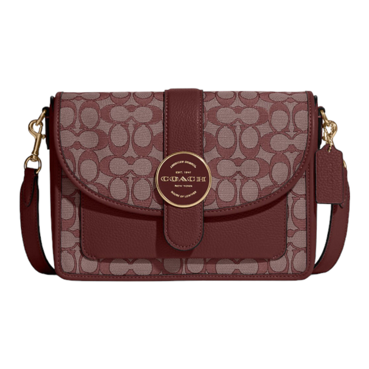 Сумка Coach Lonnie Crossbody In Signature Jacquard, бордовый