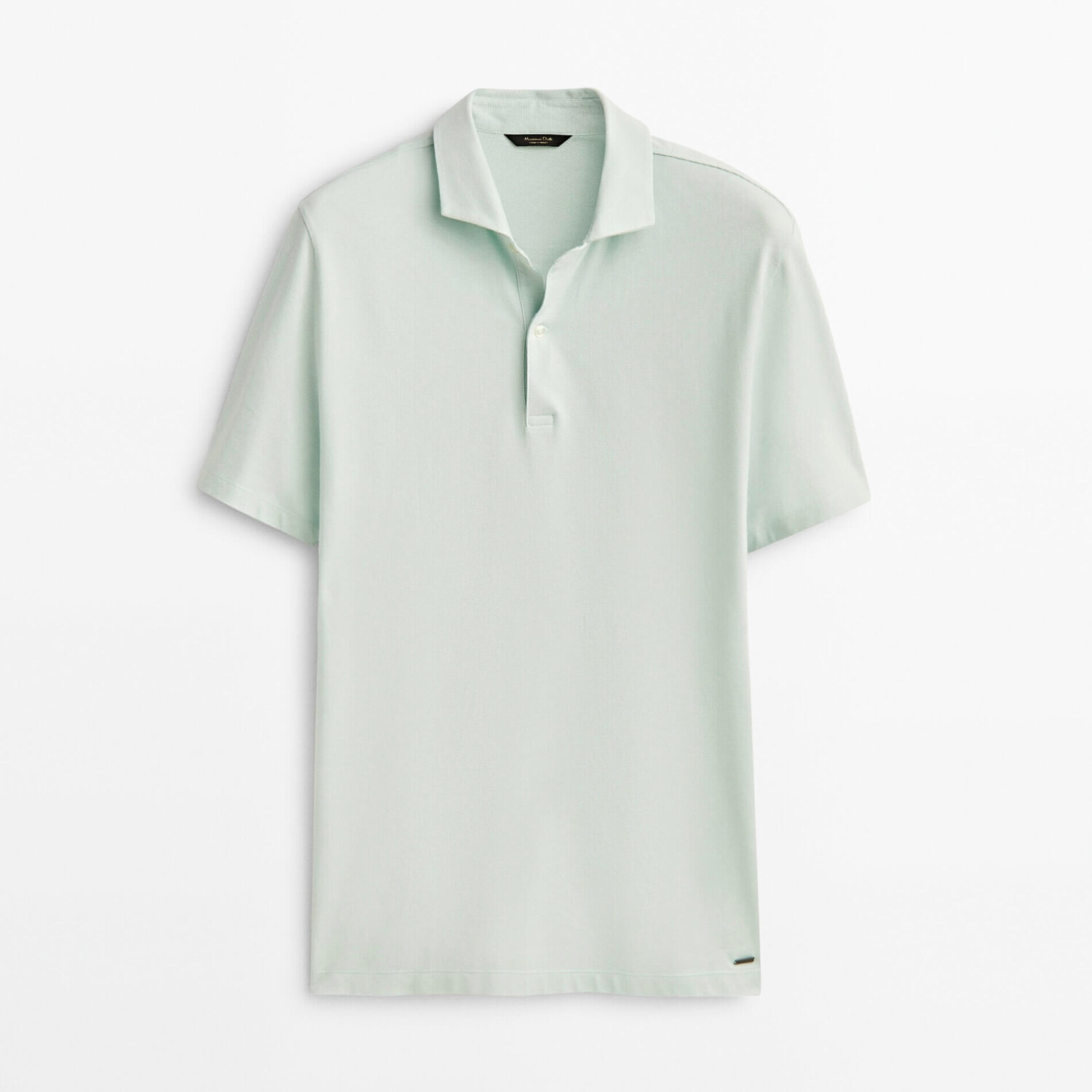 

Рубашка-поло Massimo Dutti Cotton Check Texture Knit, мятный