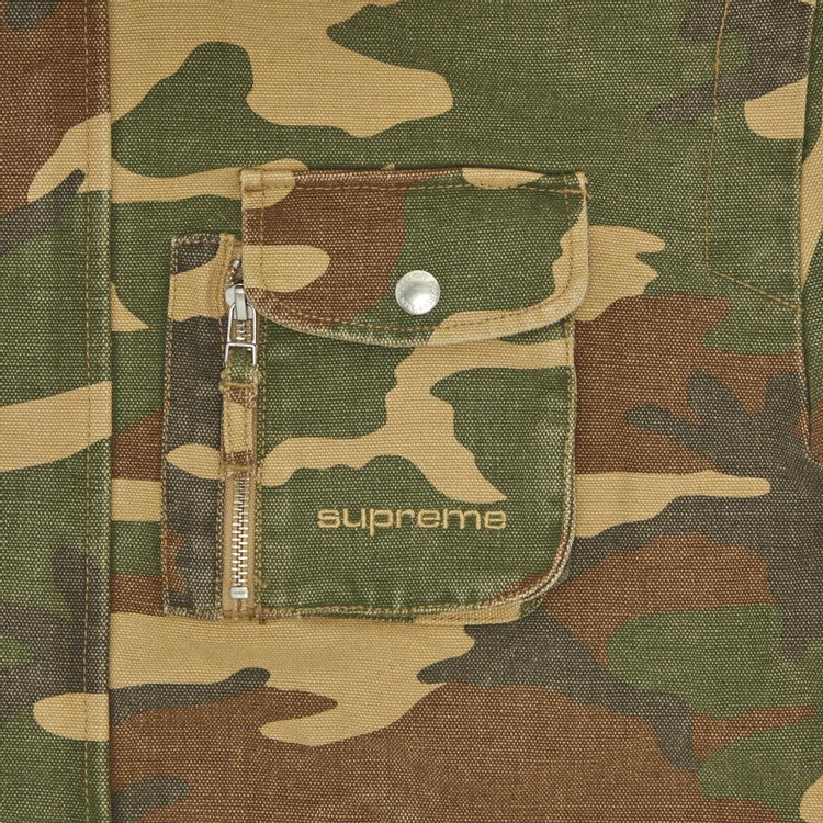 Куртка Supreme Canvas Clip Jacket 'Tan Camo', загар – заказать по