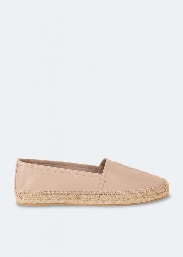 

Эспадрильи SAINT LAURENT Monogram leather espadrilles, бежевый
