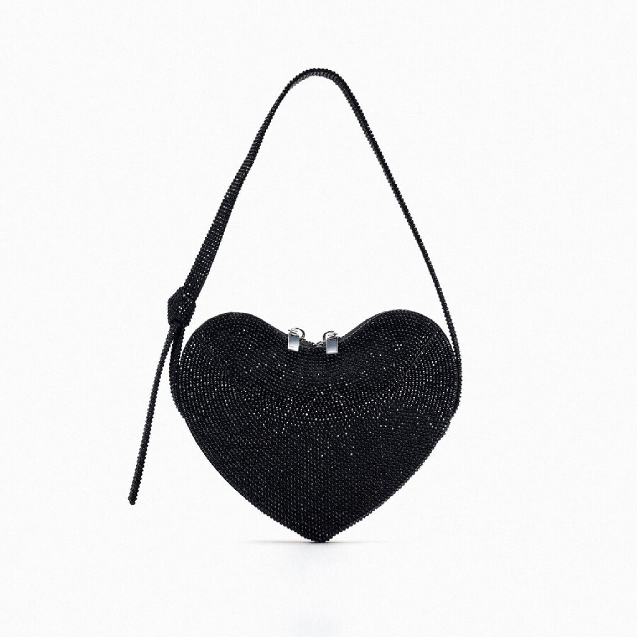 

Сумка Zara Shiny Heart Shoulder, черный