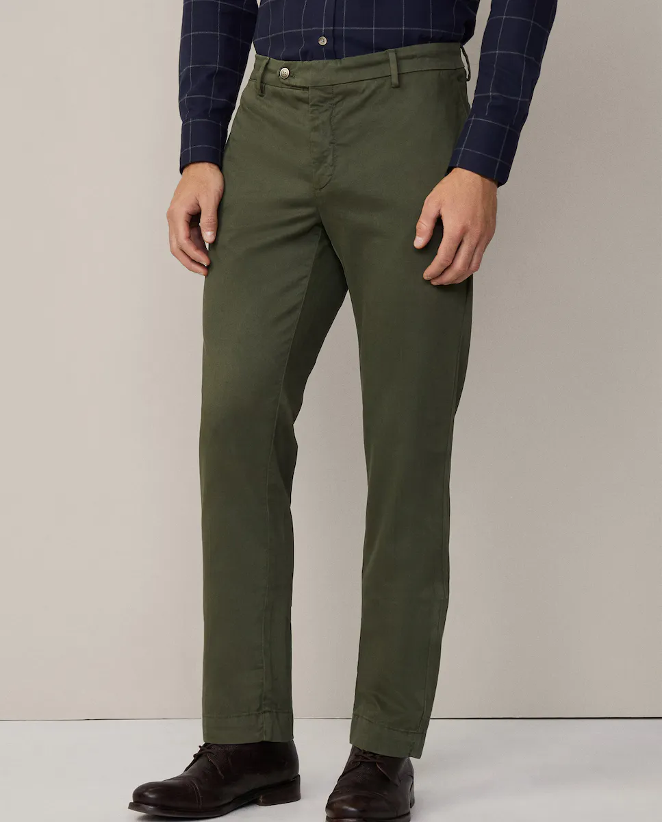 

Мужские чиносы узкого кроя из саржи Hackett, цвет Kaki
