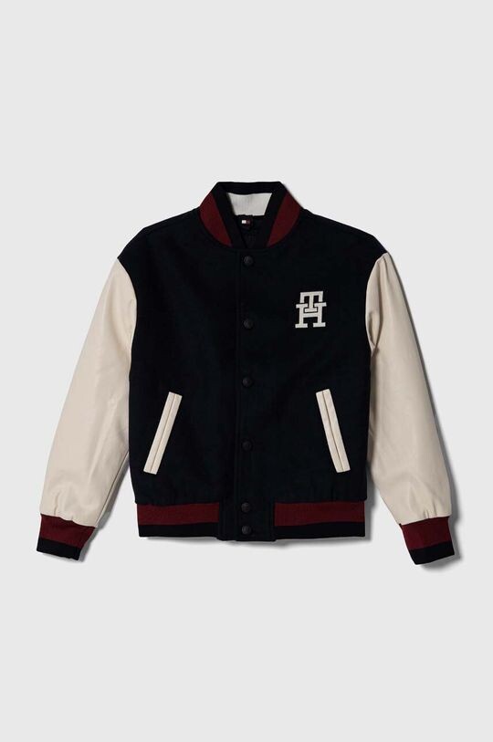 

Детский бомбер Tommy Hilfiger из смесовой шерсти, темно-синий