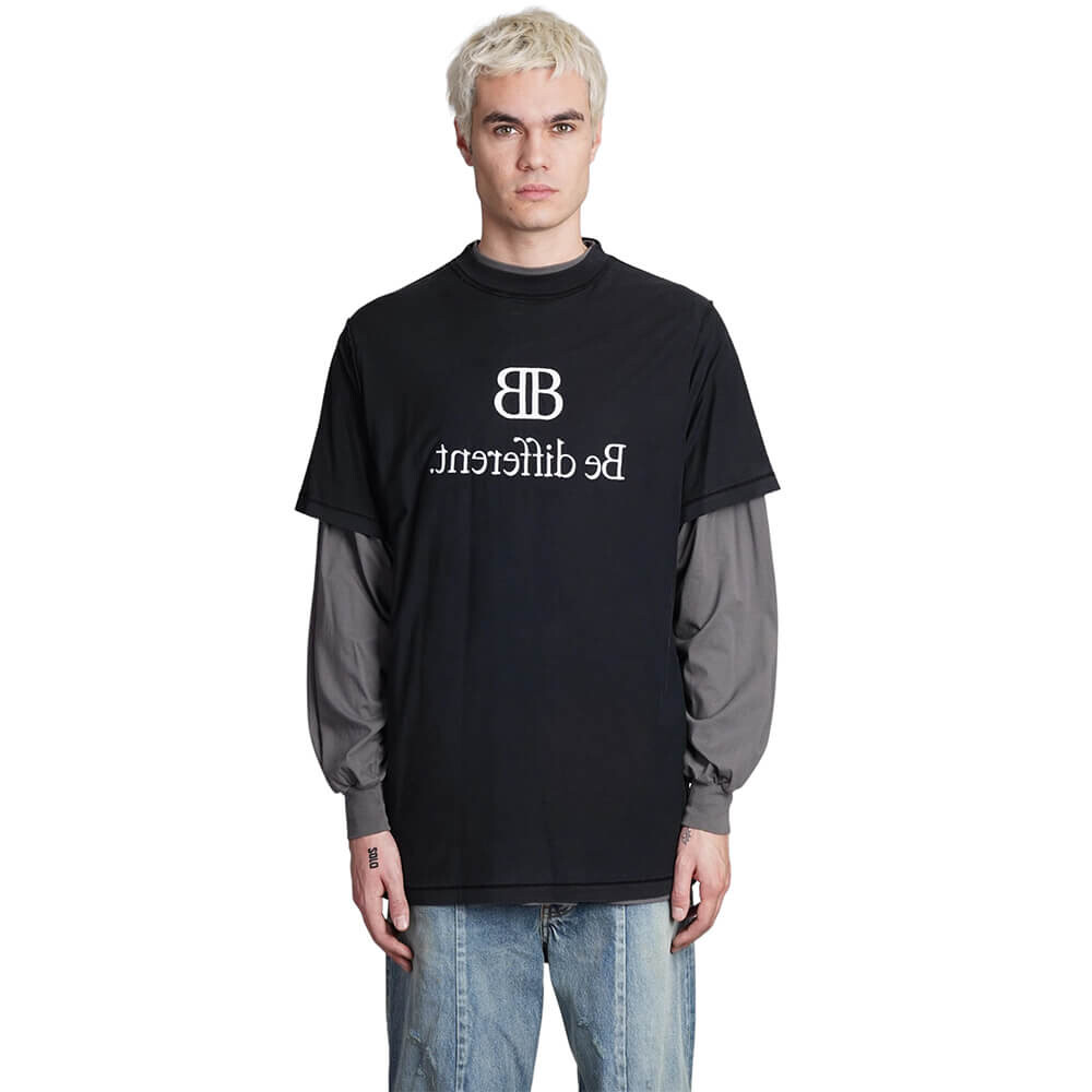 

Лонгслив Balenciaga Cotton, черный/серый