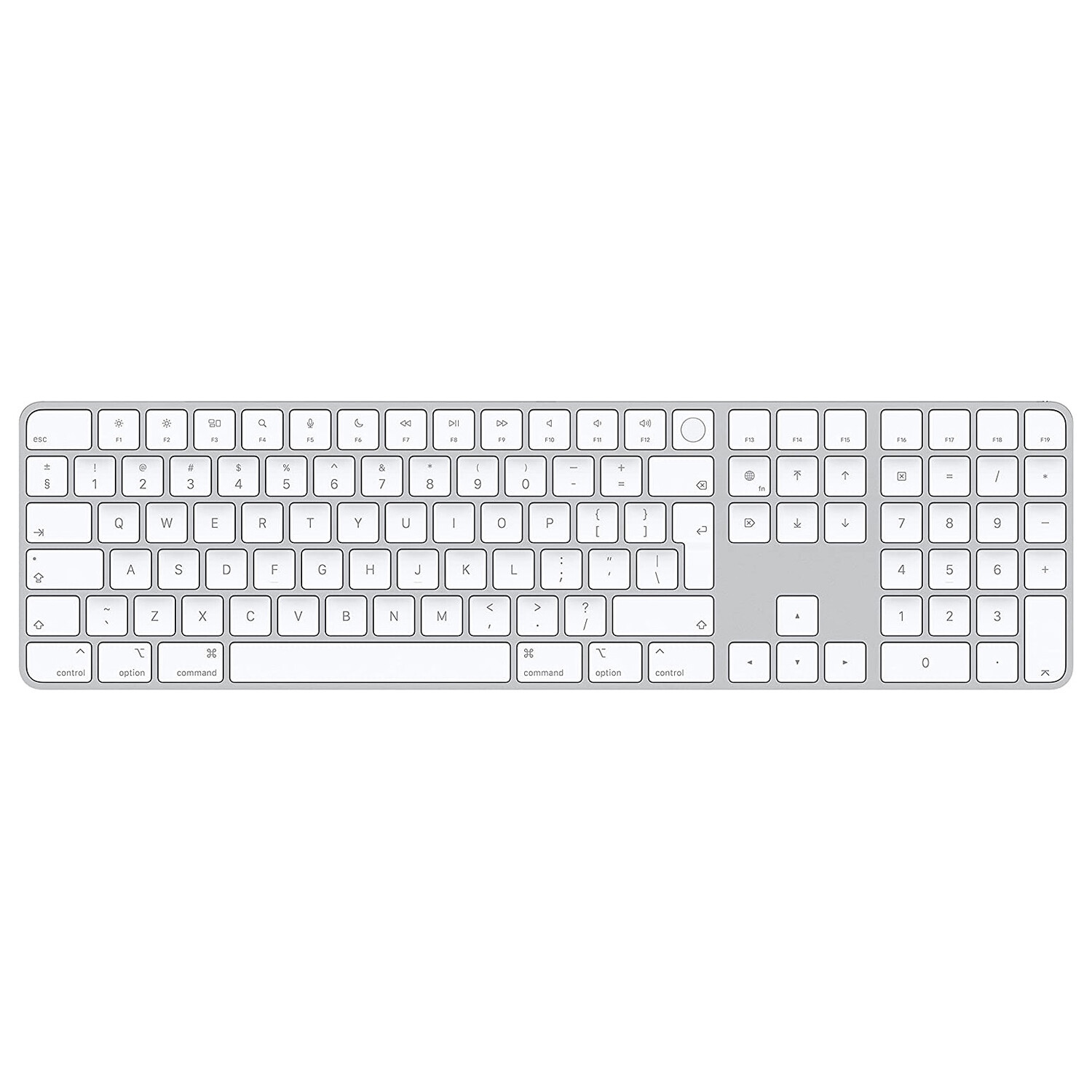 Клавиатура беспроводная Apple Magic Keyboard с Touch ID и цифровой панелью, International English, белые клавиши - фото