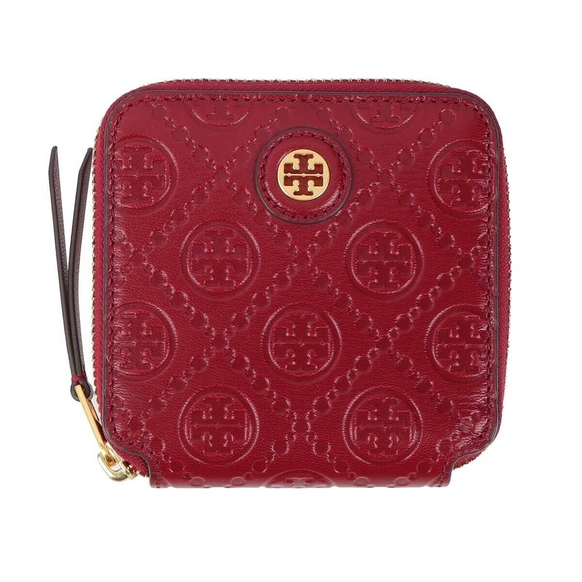

Кожаный кошелек на молнии Tory Burch, красный/бежевый