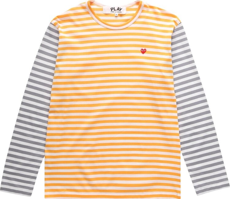 

Футболка Comme des Garçons PLAY Bi-Color Striped Long-Sleeve T-Shirt 'Yellow/Grey', желтый