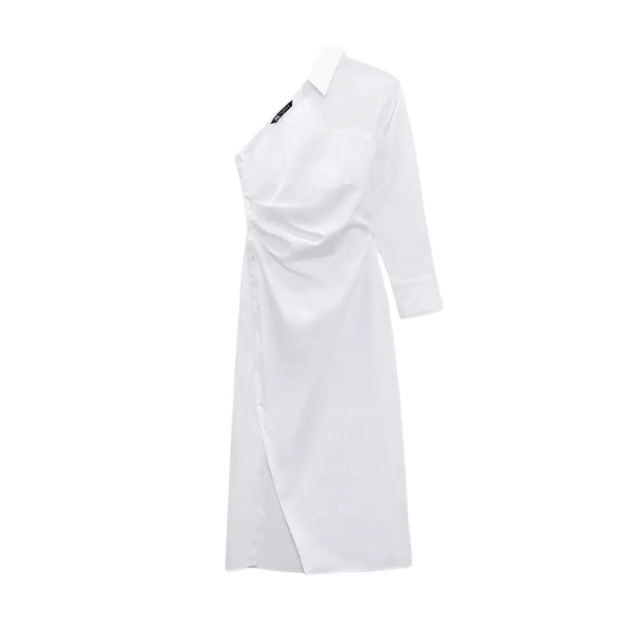 

Платье Zara Asymmetric Gabardine, белый