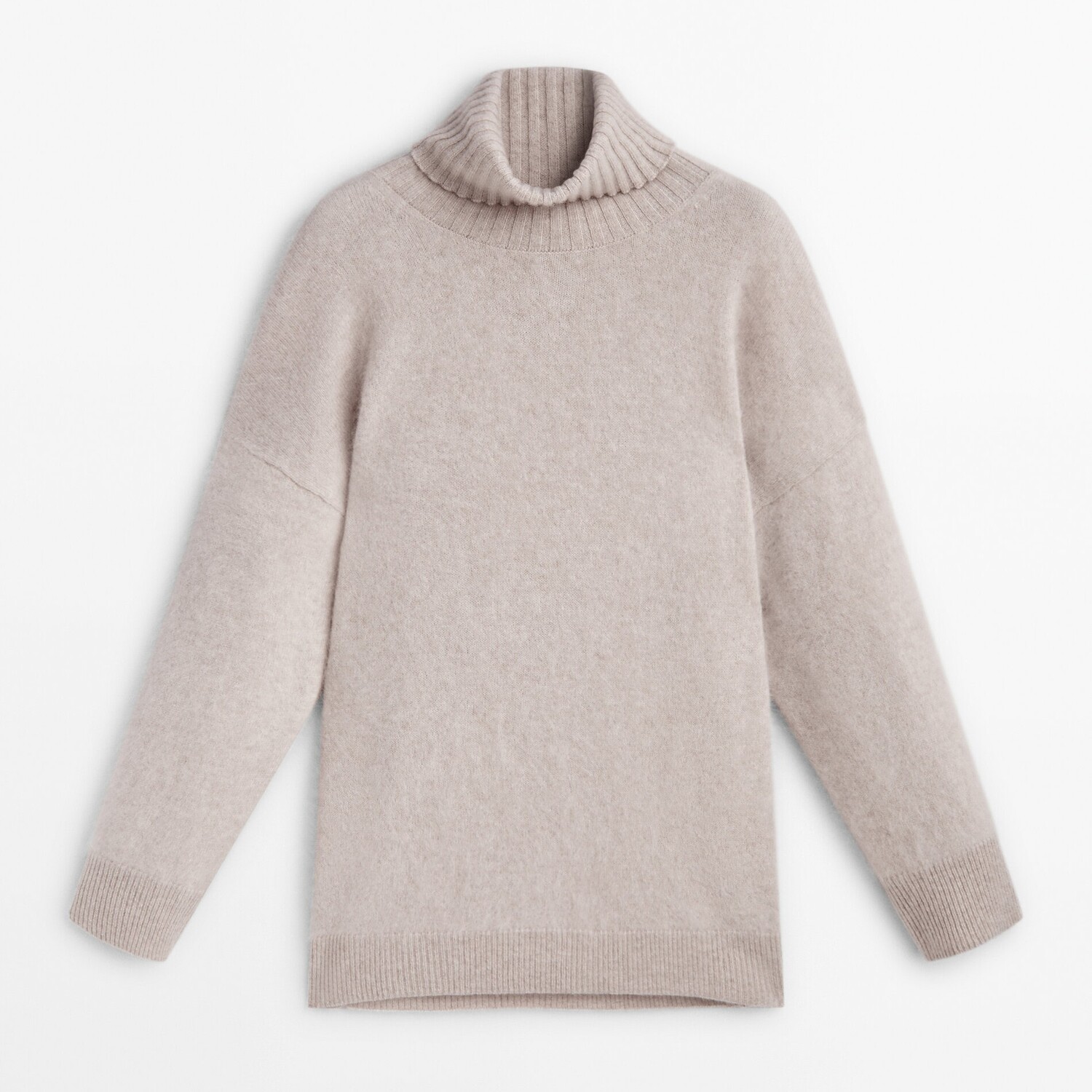 

Свитер Massimo Dutti Brushed Wool And Cashmere Blend, бежевый