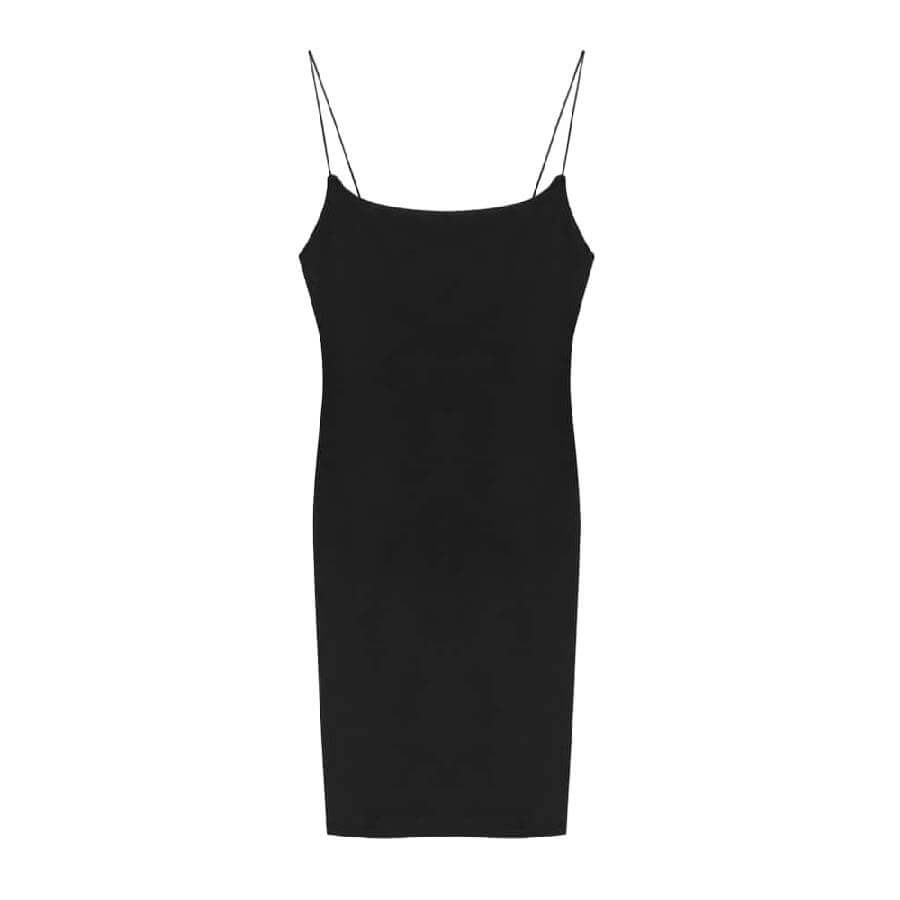 Платье Pull&Bear Short With Thin Straps, черный платье короткое на тонких бретелях цветочный принт 40 бежевый