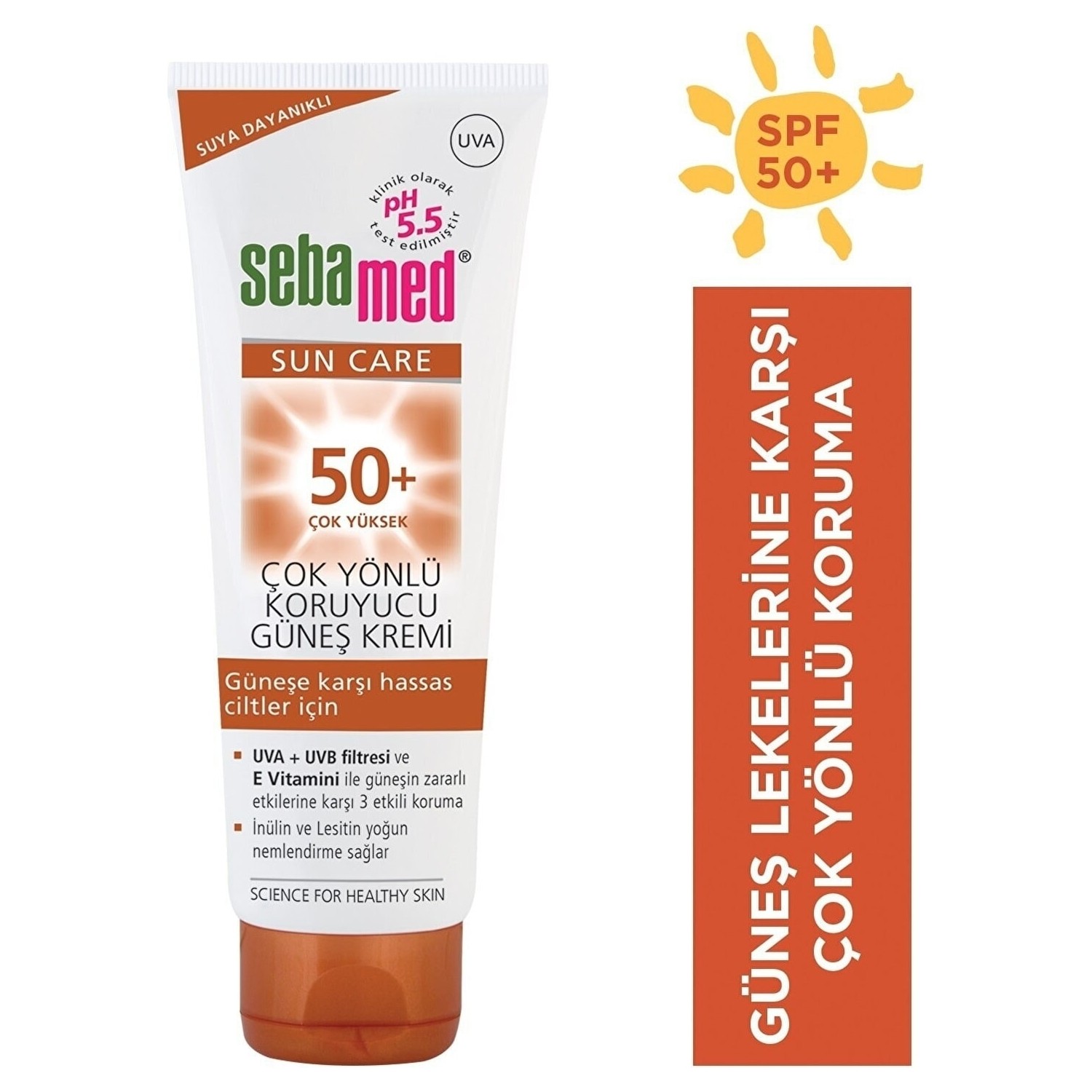 Солнцезащитный крем Sebamed Sun SPF 50, 50 мл крем солнцезащитный тонирующий spf 50 eau thermale avene sun 50 мл