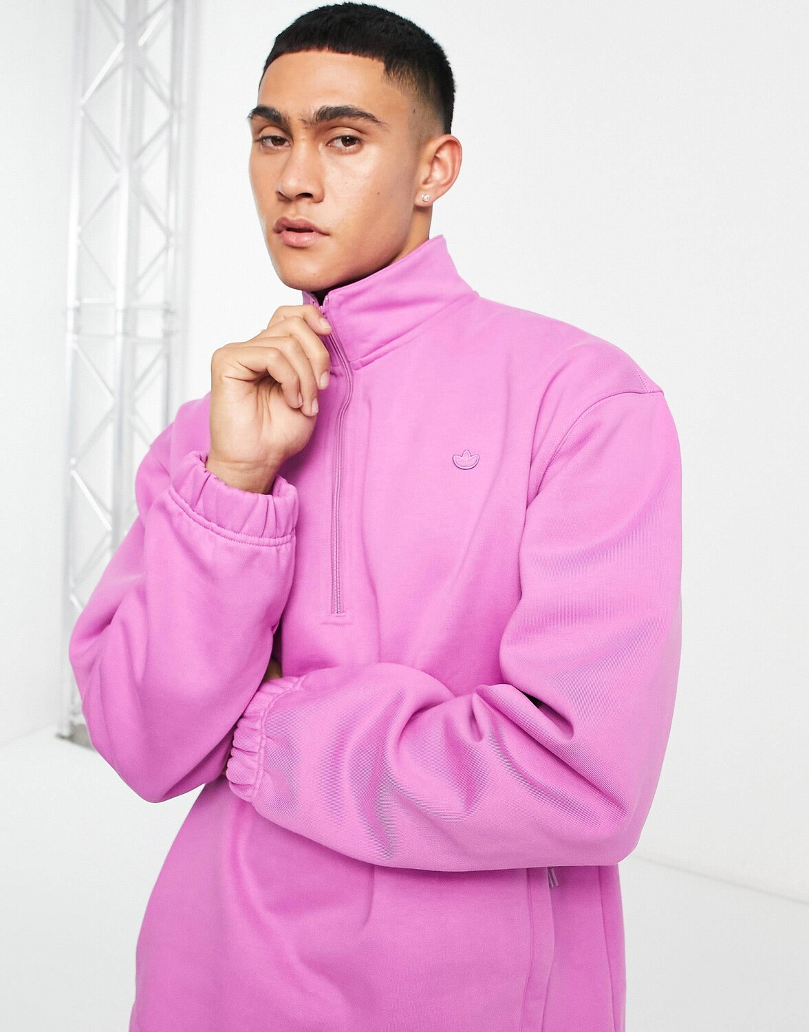 

Розовая флисовая куртка adidas Originals adicolor Contempo