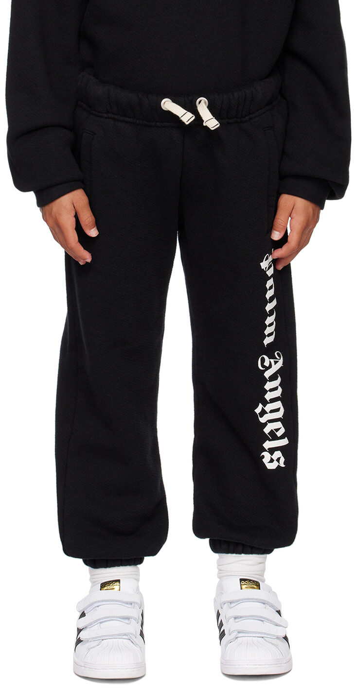 

Детские черные классические брюки Overlogo Lounge Palm Angels
