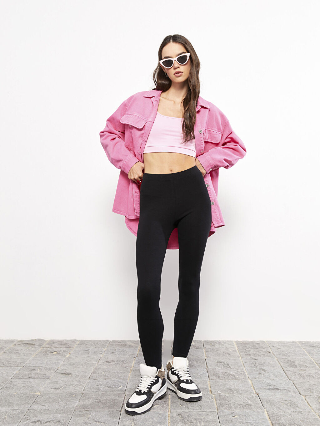 

Женские прямые леггинсы с эластичной резинкой на талии LCW Casual