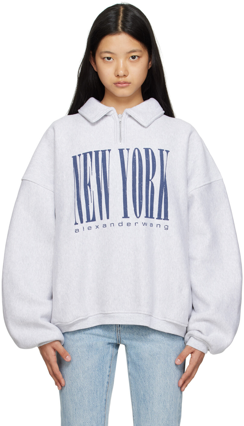 

Серый свитшот NY Puff Alexander Wang