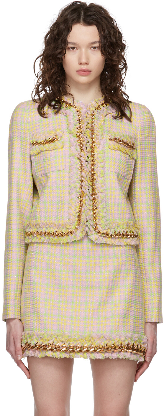 

Многоцветная хлопковая куртка Versace, Серый