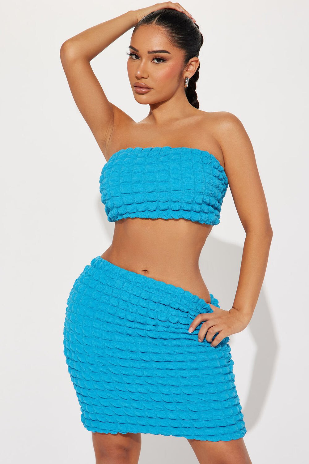 

Юбка Fashion Nova SBFN221007106, бирюзовый