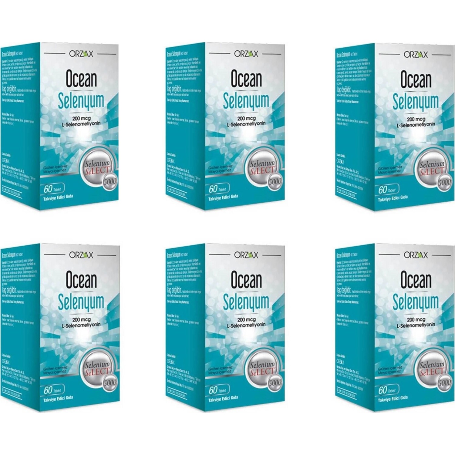 цена Селен Orzax Ocean, 6 упаковок по 60 таблеток