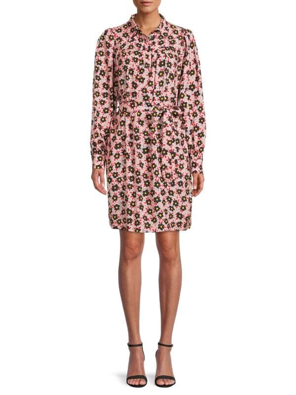

Платье-рубашка с цветочным принтом Love Moschino Pink multi
