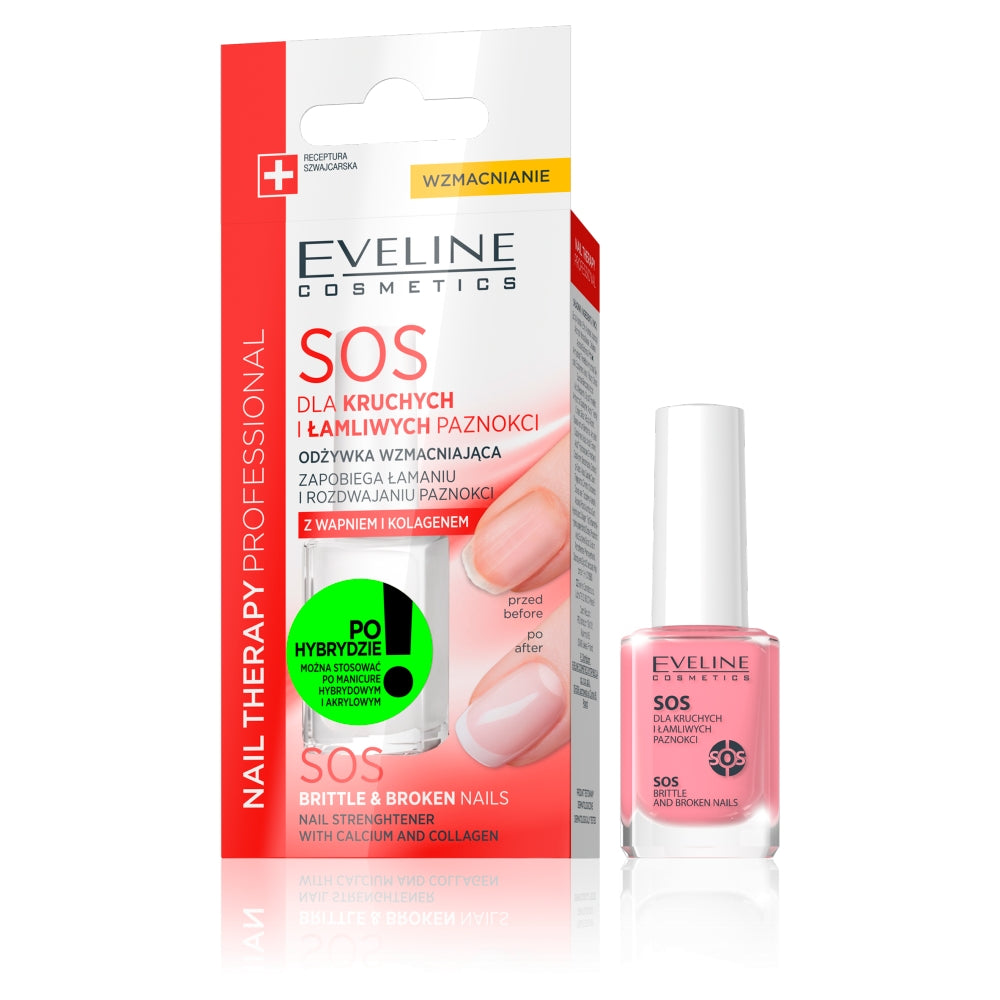 цена Eveline Cosmetics Nail Therapy Professional SOS укрепляющий кондиционер для ломких и ломких ногтей 12мл
