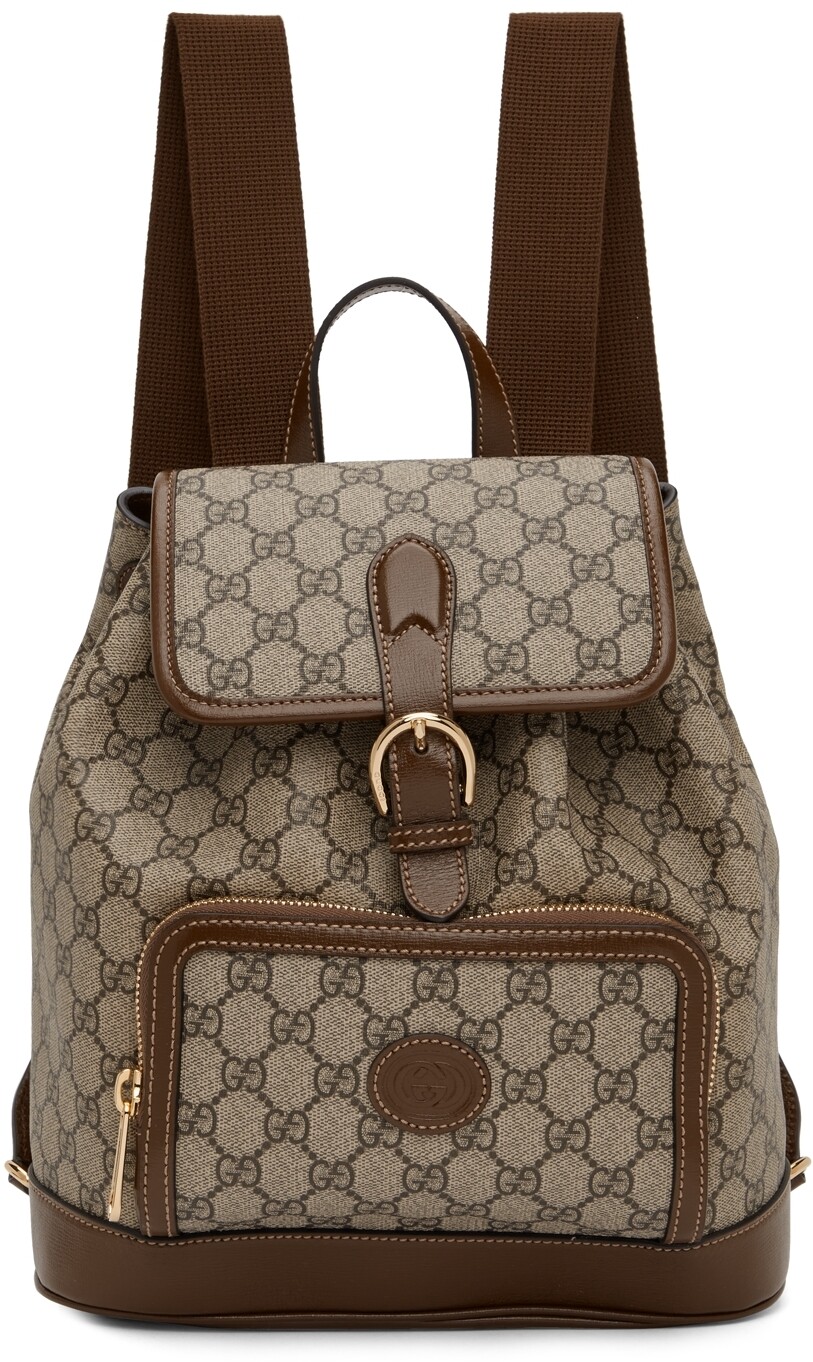 

Бежево-коричневый ретро-рюкзак GG Supreme Gucci