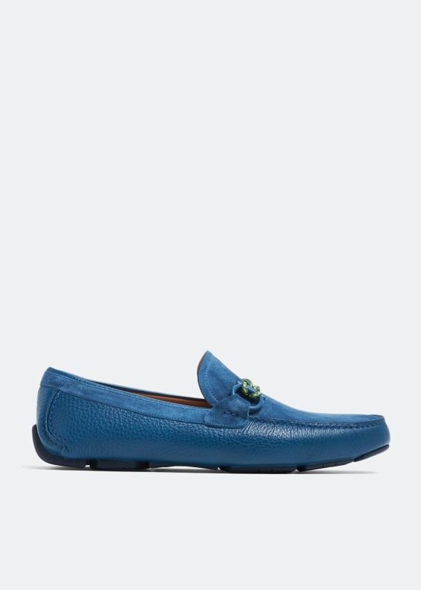 

Лоферы FERRAGAMO Gancini driver moccasins, синий
