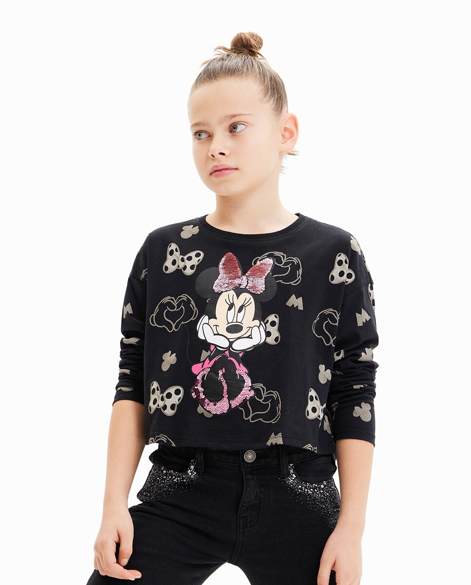 

Футболка с пайетками Минни Маус для девочек Desigual, черный