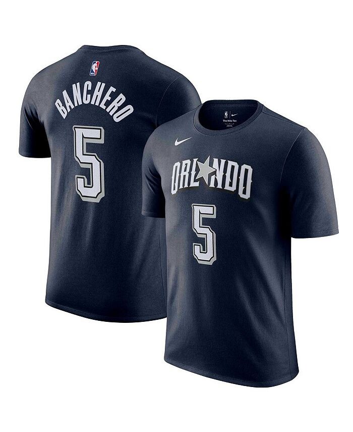 

Мужская темно-синяя футболка Paolo Banchero Orlando Magic 2023/24 City Edition с именем и номером Nike, синий