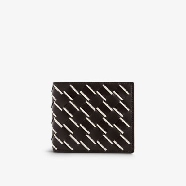 

Кошелек двойного сложения из кожи Intrecciato Bottega Veneta, белый