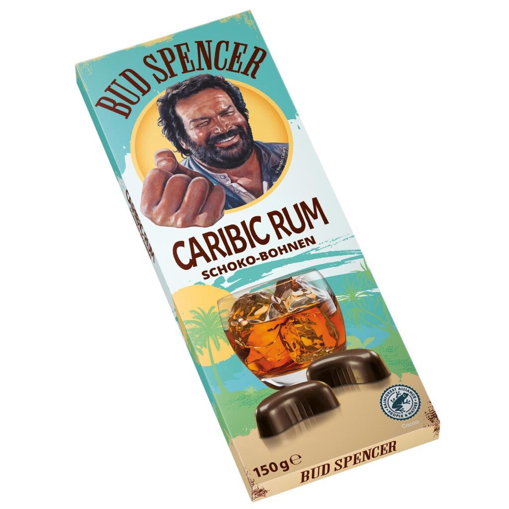 

Шоколадные зерна Piasten Bud Spencer Caribbean Rum с ромовой начинкой 150г