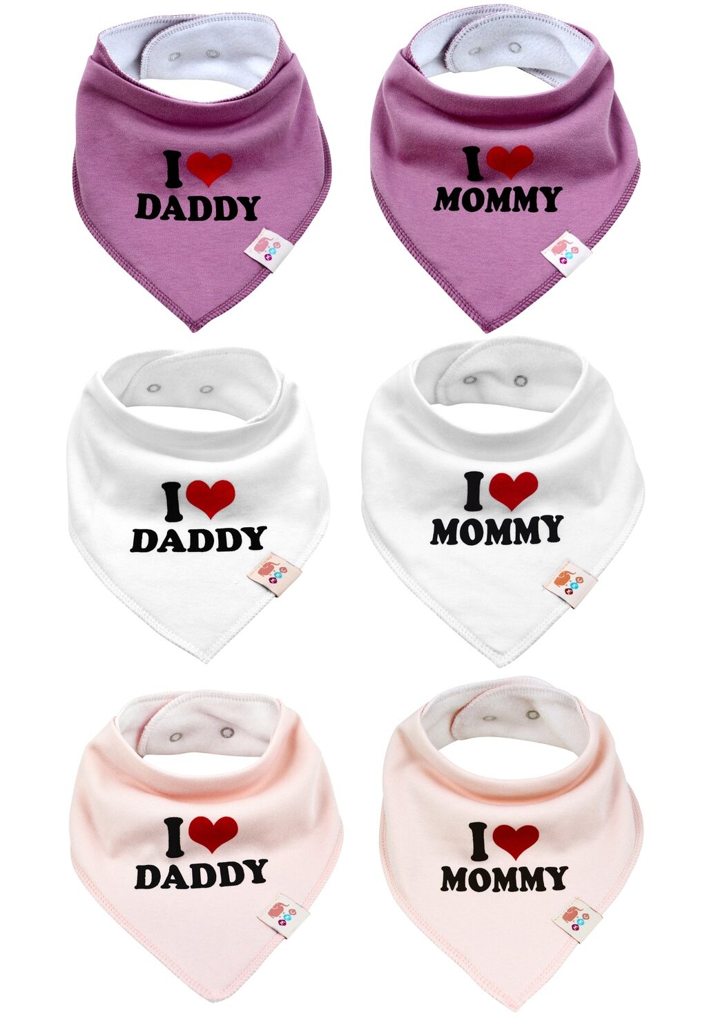 

Нагрудники 6 PACK I LOVE MOMMY DADDY M.M.C., цвет mädchen set