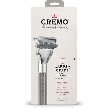 Мужская бритва Cremo Barber Grade с дополнительным сменным лезвием — серебристая