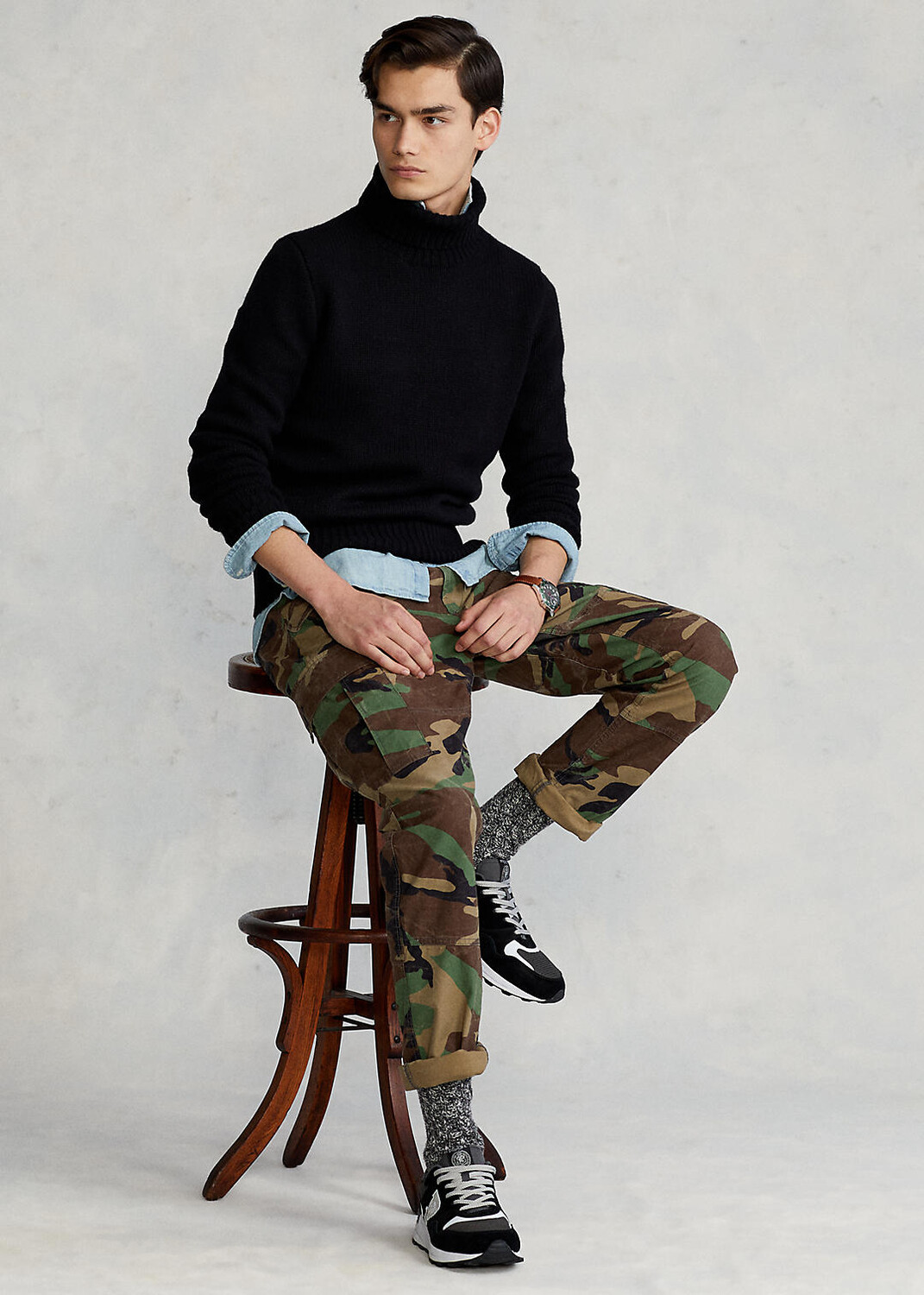 

Брюки-карго Slim Fit из плотной ткани с камуфляжным принтом