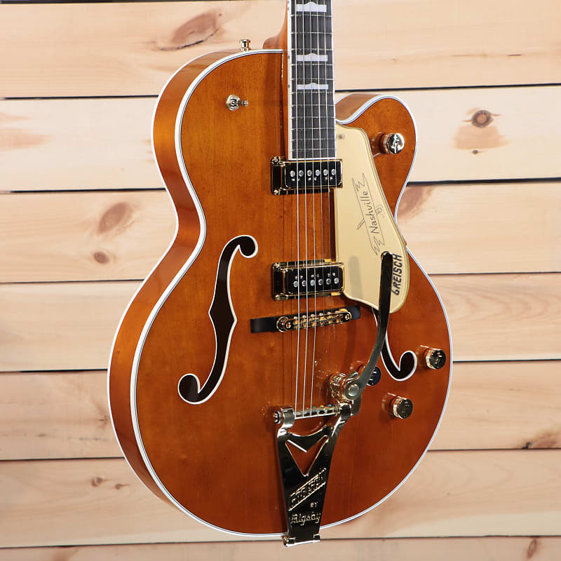 Электрогитара Gretsch G6120TG-DS Players Edition Nashville Hollow Body DS - Round-Up Orange - JT22010182 электрогитара gretsch g6120tg ds players edition nashville with dynasonics and bigsby roundup orange support small business