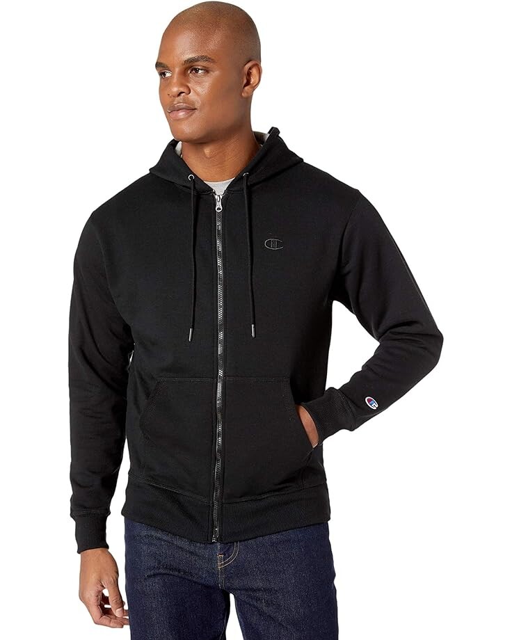 Худи Champion Powerblend Fleece Full Zip, черный